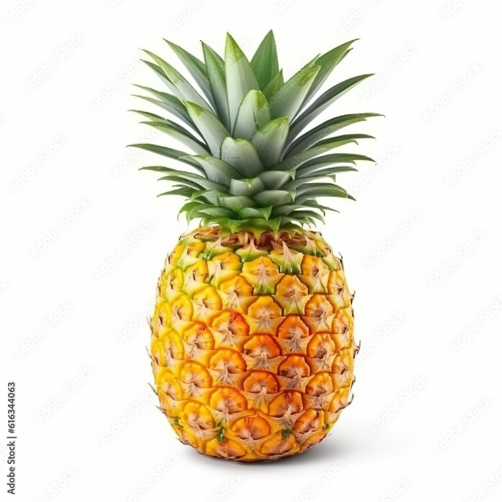 Fototapeta premium Photo of a ripe pineapple isolated on a white background