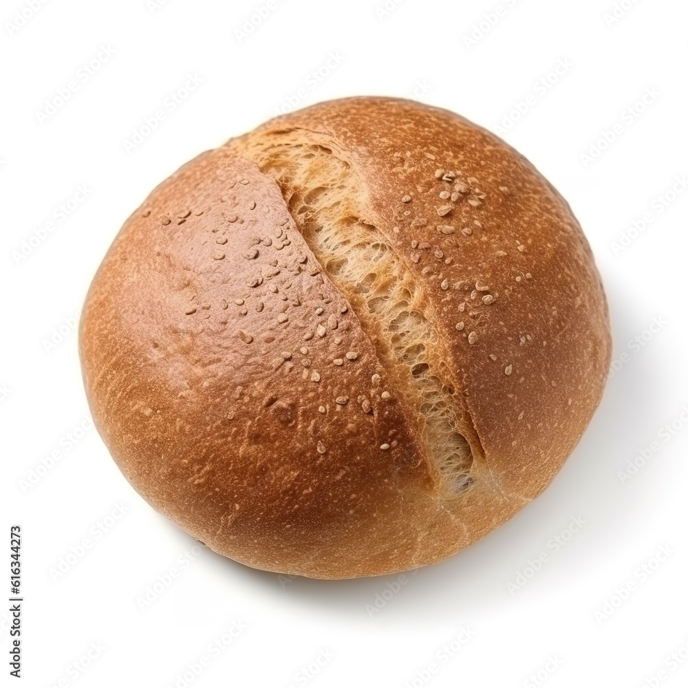 Photo of round bread isolated on a white background Photo of round bread isolated on a white background