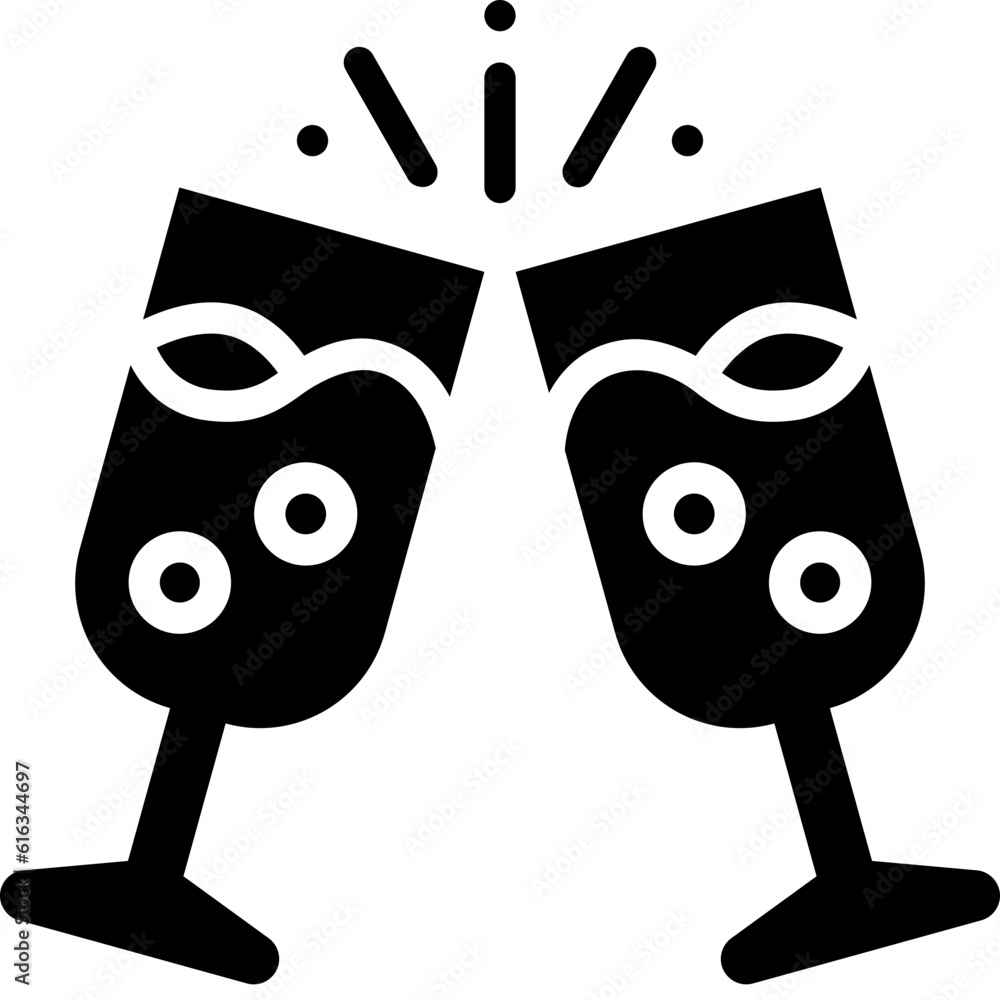 Obraz premium cheers solid icon