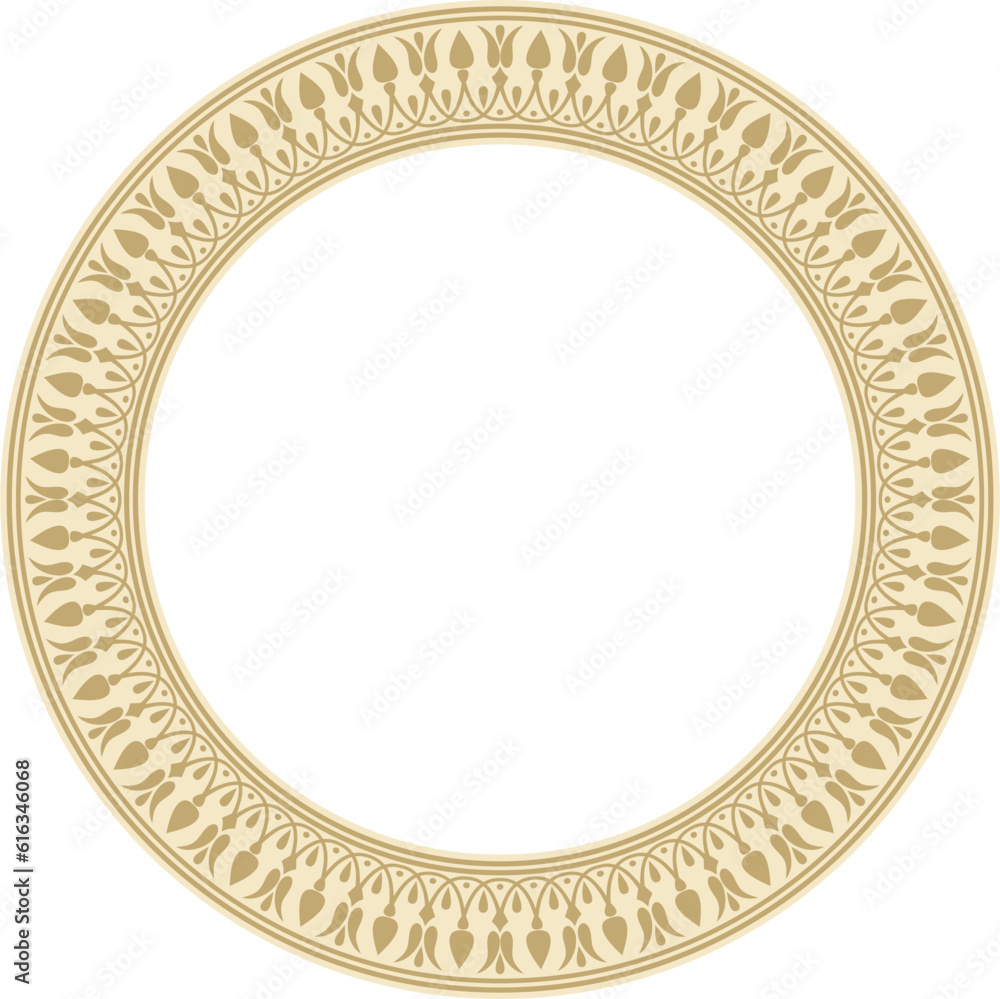 Vector gold round classic Greek meander ornament. Pattern, circle of Ancient Greece. Border, frame, ring of the Roman Empire.. Vector gold round classic Greek meander ornament. Pattern, circle of Ancient Greece. Border, frame, ring of the Roman Empire..