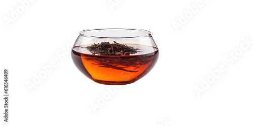 glass of black tea, isolated on transparent background cutout, generative ai