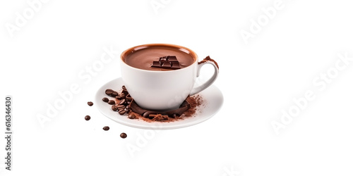 cup of chocolate, isolated on transparent background cutout, generative ai