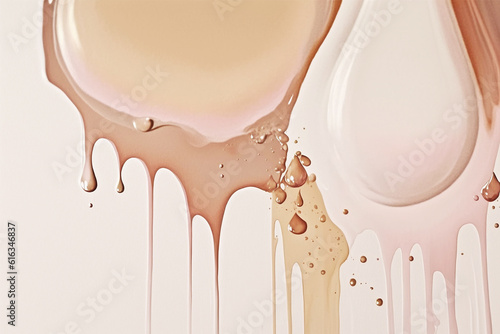 Liquid cosmetics, abstract in beige, pale pink