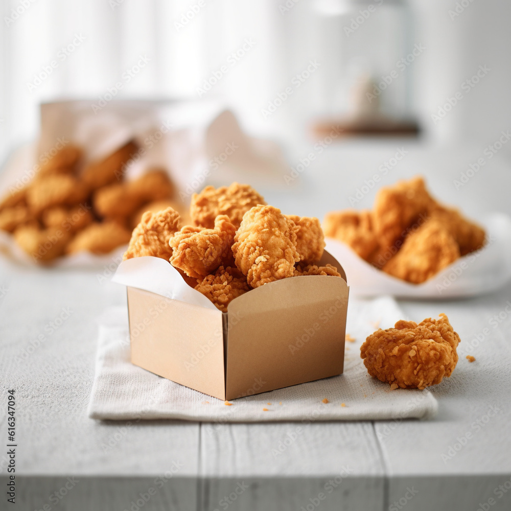 Fried Chicken. Fried chicken closeup. Crispy Fried chicken nuggets