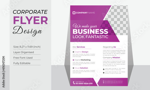 Business Flyer Corporate Flyer Template Organic & Geometric shape Flyer Circle Gradient Colorful concepts Poster flyer in A4 flyer template for Corporate Business agency Poster