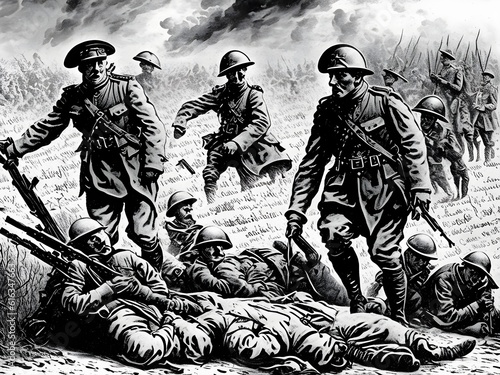 Horrors and Death of World War, Generative AI Illustration