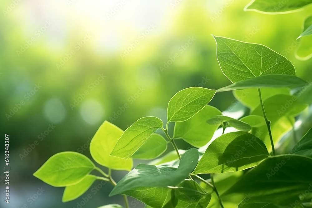 Summer Bliss: Vibrant Green Leaf in Garden Under Sunlight Created with Generative AI Tools Summer Bliss: Vibrant Green Leaf in Garden Under Sunlight Created with Generative AI Tools
