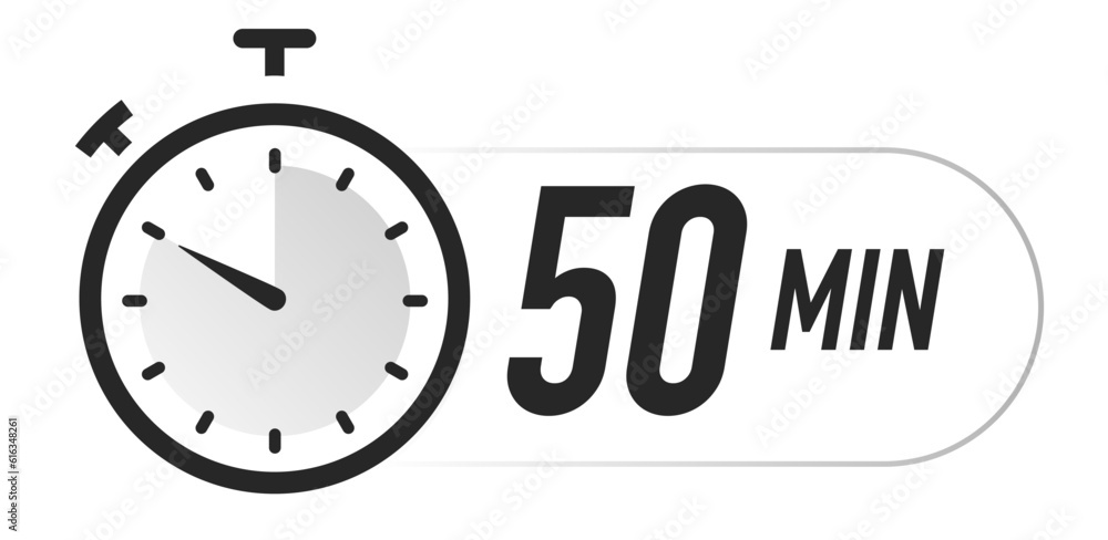 Obraz premium Timer icons 50 minutes vector black color. Stopwatch isolated on white background. illustration 10 eps