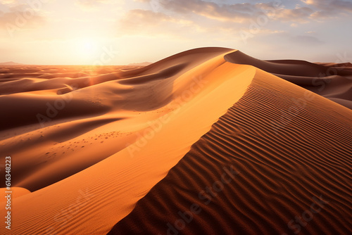 Serenity of Desert  Beautiful Sand Dunes in the Desert Created with Generative AI Tools