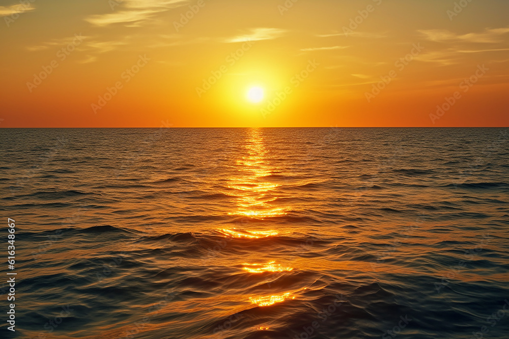 Mesmerizing Sunrise over the Sea Created with Generative AI Tools