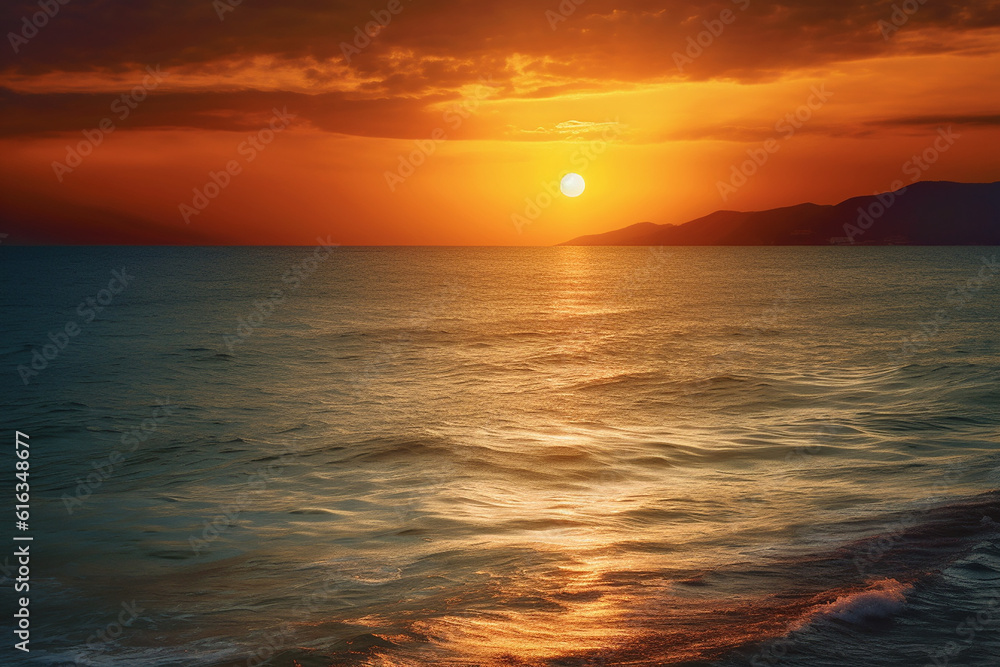 Mesmerizing Sunrise over the Sea Created with Generative AI Tools