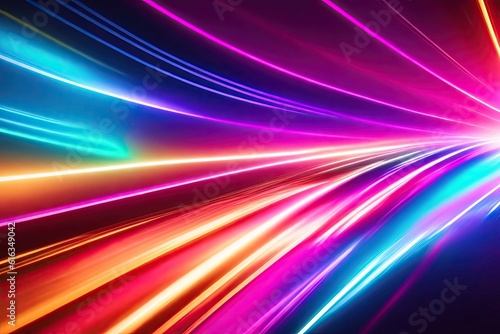 abstract colorfull design background of light with stripes of colourful rays moving, ai generative