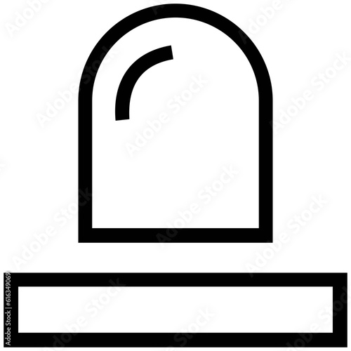 A linear icon of siren light 