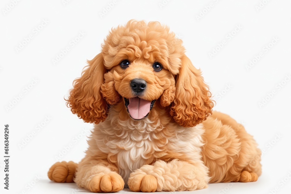 young poodle on a white background, ai generative young poodle on a white background, ai generative