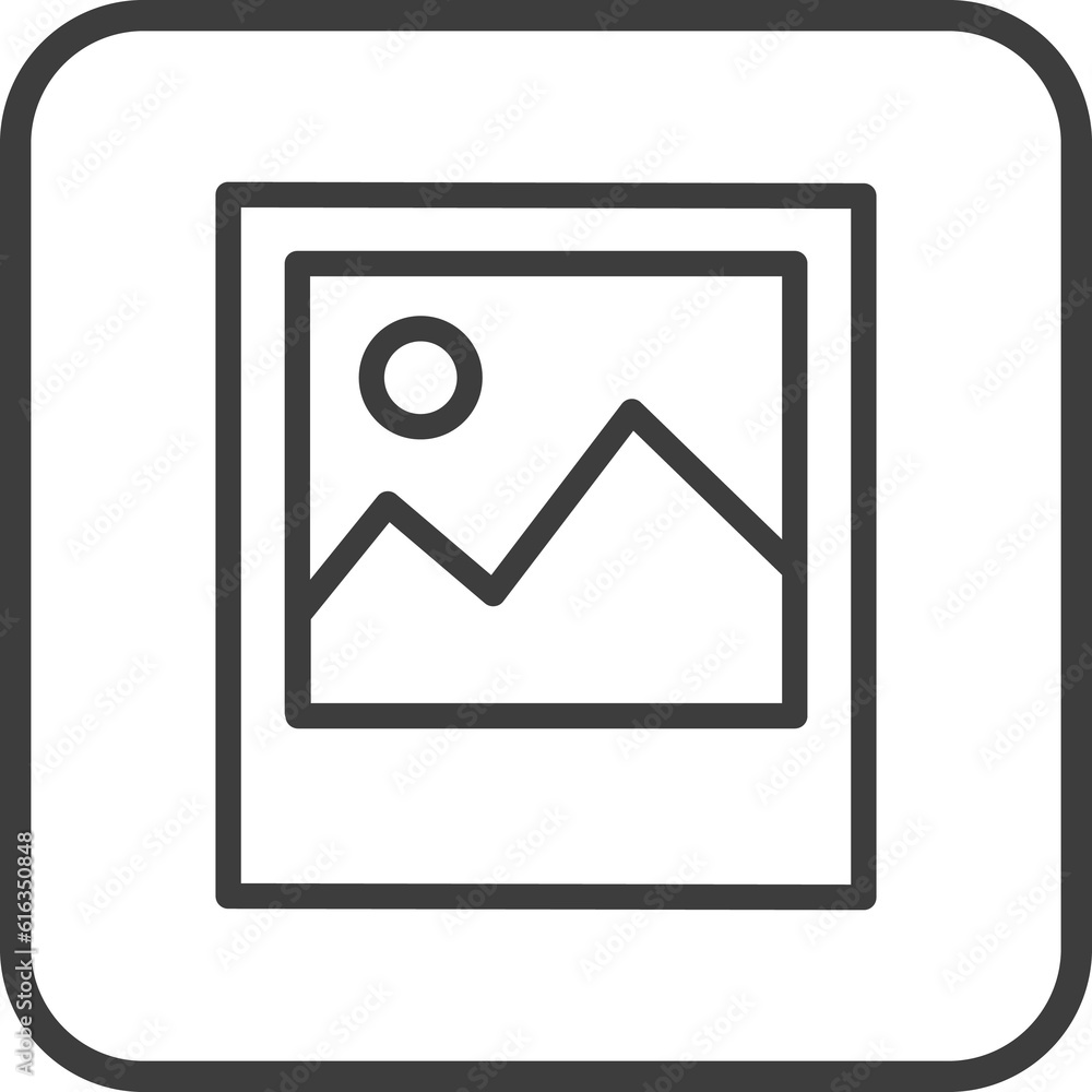 Image icon in thin line black square frames. Image icon in thin line black square frames.
