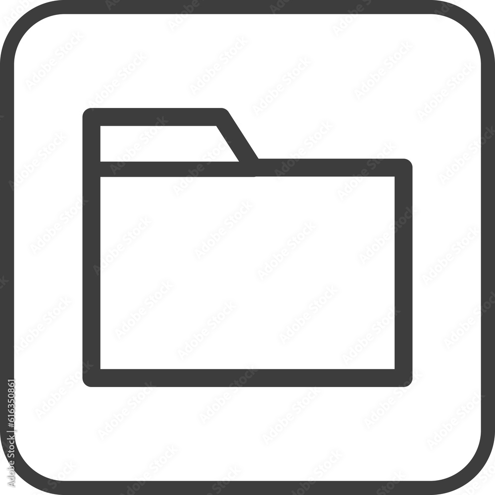 Folder icon in thin line black square frames. Folder icon in thin line black square frames.