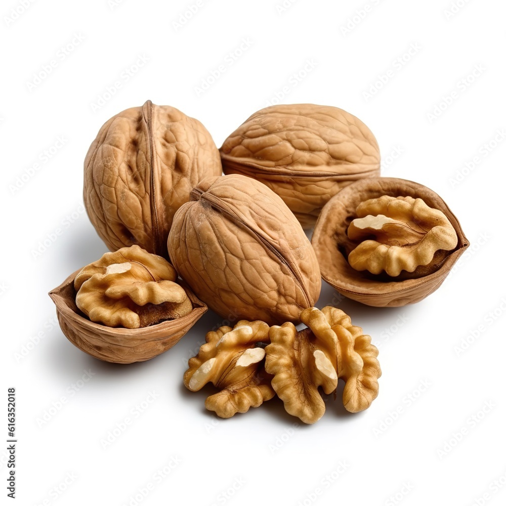 Walnut photo with on a white background Walnut photo with on a white background