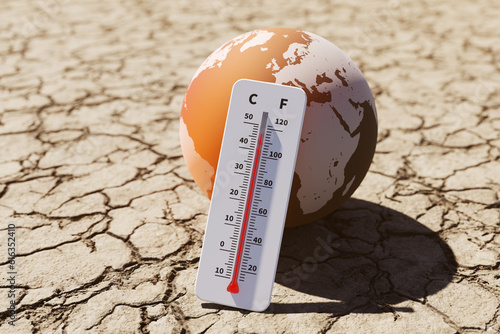 Cuadro en lienzo Concept image of the temperature rising due to the global abnormal high temperat
