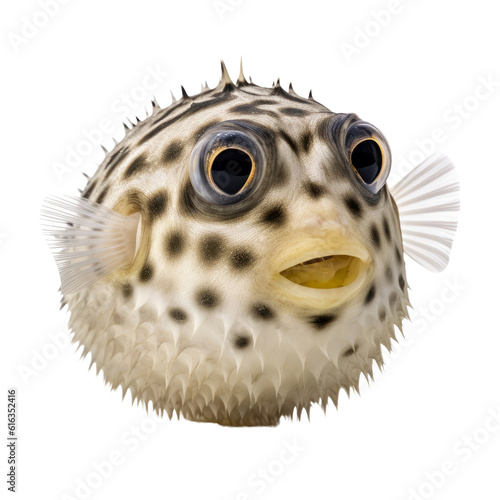 puffer fish isolated on transparent background cutout