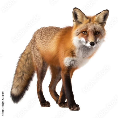 red fox vulpes isolated on transparent background cutout