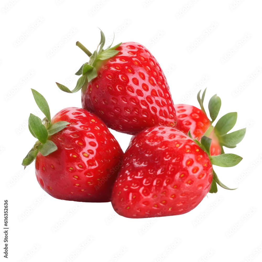 strawberries isolated on transparent background cutout strawberries isolated on transparent background cutout