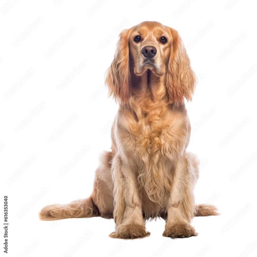 golden retriever isolated on transparent background cutout