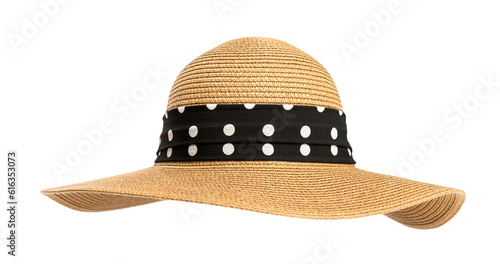 Leinwand Poster Womens straw hat isolated on transparent background