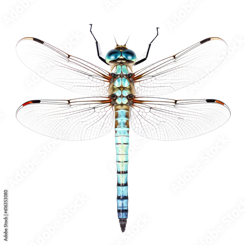 dragonfly close up isolated on transparent background cutout