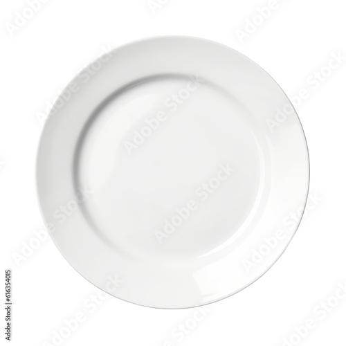 white plate isolated on transparent background cutout