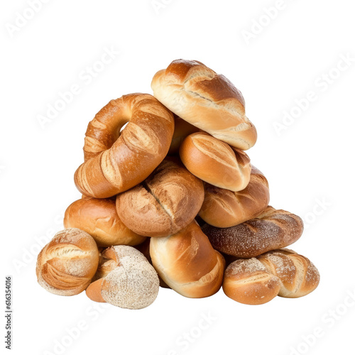 baked bread isolated on transparent background cutout