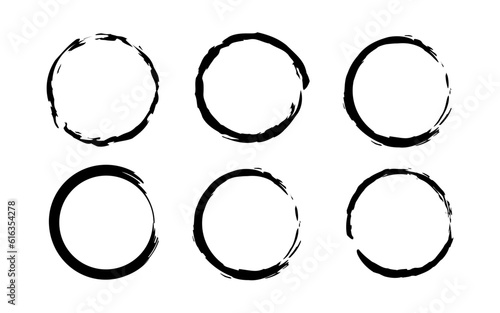 Round decorative brush circle line sketch set