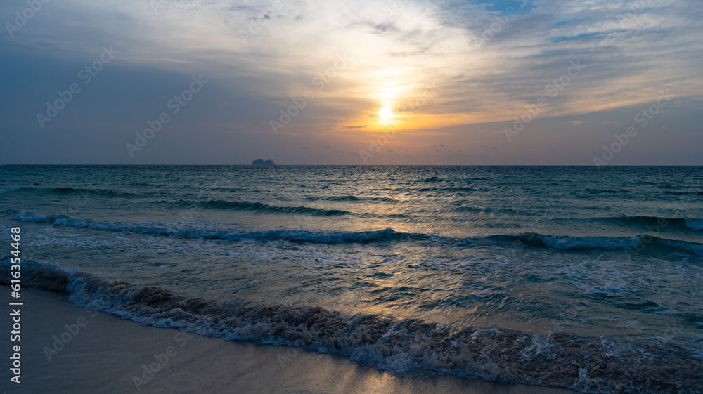 image of seascape nature at sunset. seascape nature at sunset. summer seascape nature