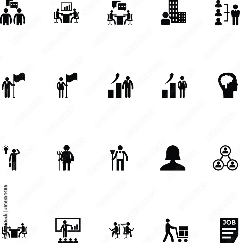 Working Human Vector Icons Working Human Vector Icons