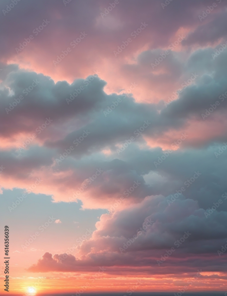 Evening sky becomes a canvas of breathtaking beauty with a symphony of hues including shades of orange pink and gold casting a captivating and enchanting glow over the landscape.
