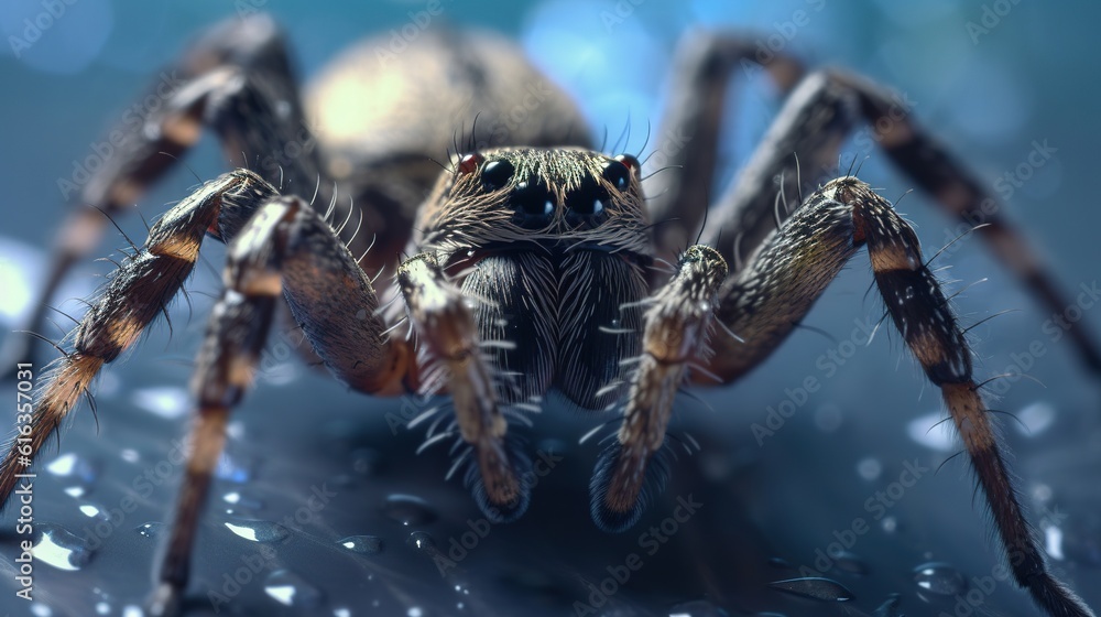 A closeup of a spider on its web A closeup of a spider on its web