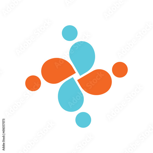 4 People togetherness and community concept logo abstract vector illustration eps