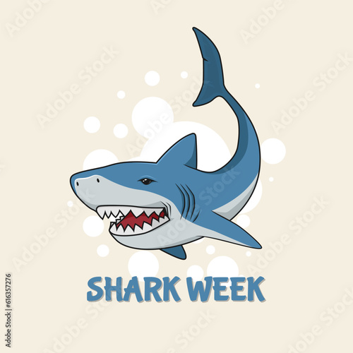 Shark sign isolated vector illustration. Illustration of great, animal, cartoon suitable for shark week element