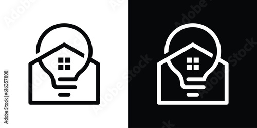logo design furniture lamp and home icon vector inspiration