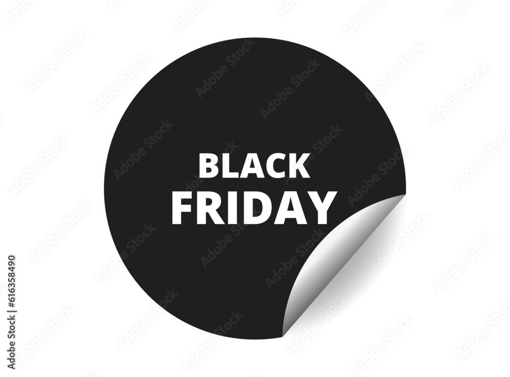 Black Friday round sticker sign. Black Friday circle sticker banner, badge symbol vector illustration. Black Friday round sticker sign. Black Friday circle sticker banner, badge symbol vector illustration.