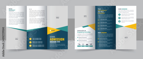 Modern School admission trifold brochure design template