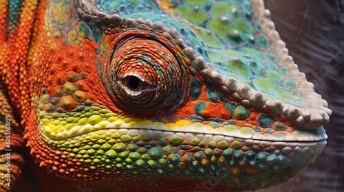 Closeup of a chameleon's skin showing the texture