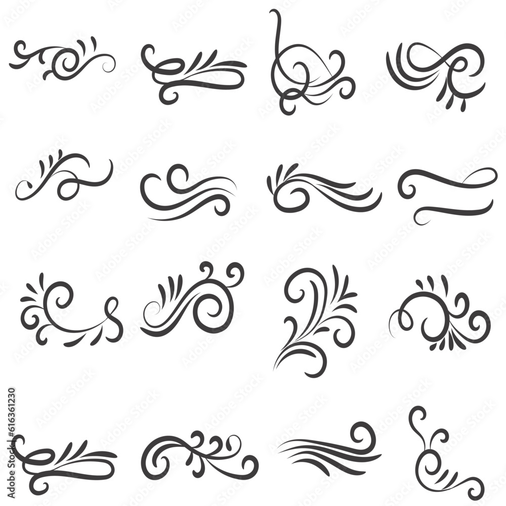 Vector illustration graphic elements for design, Swirl elements decorative illustration Vector illustration graphic elements for design, Swirl elements decorative illustration