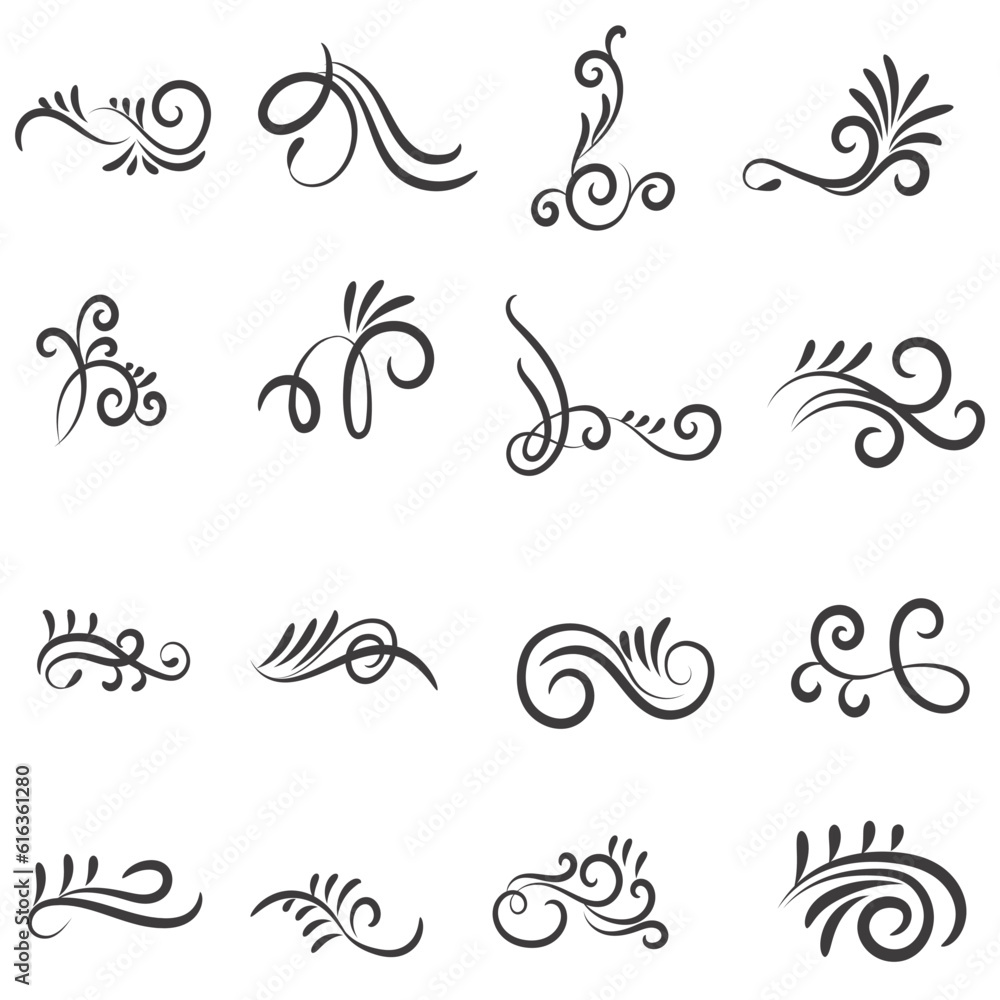 Vector illustration graphic elements for design, Swirl elements decorative illustration Vector illustration graphic elements for design, Swirl elements decorative illustration