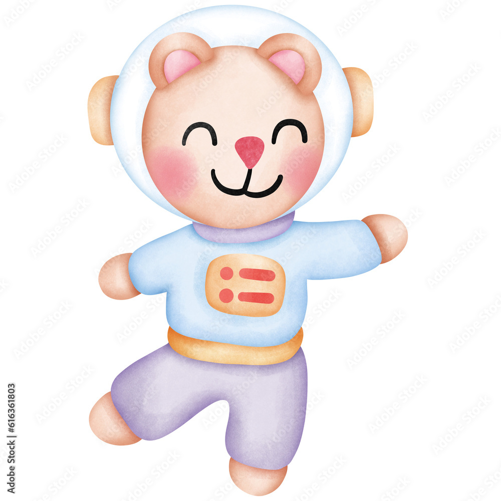 Single boy happy Teddy astronaut space illustration Single boy happy Teddy astronaut space illustration
