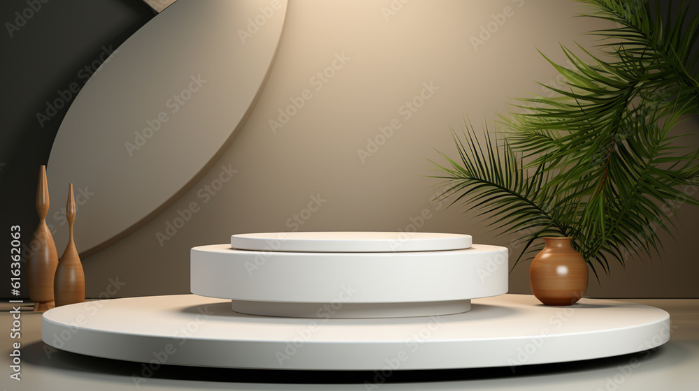 3D Natural Beauty Podium for Product Display. 3d rendering