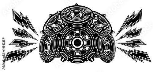 Loud bass speaker icon subwoofer symbol design vector illustration
