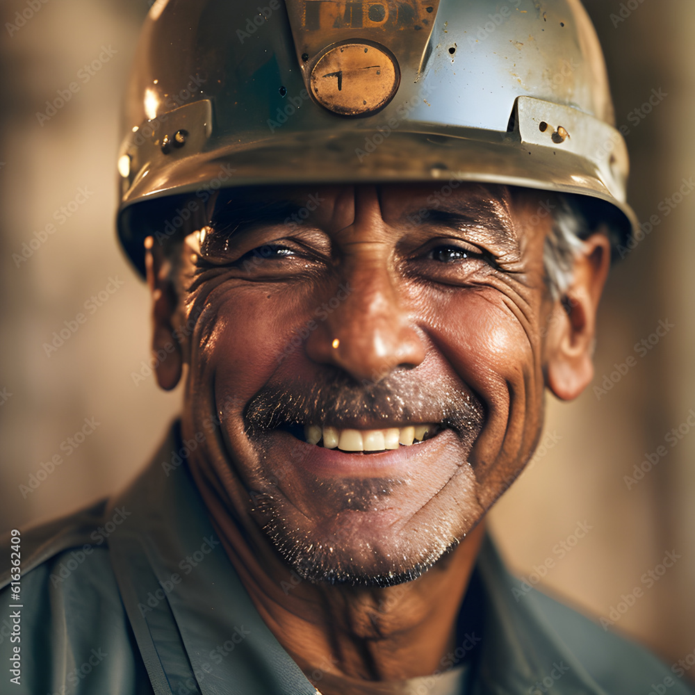 A hard working tradesman. C.nstruction worker. Oil rig worker. (AI-generated fictional illustration)
