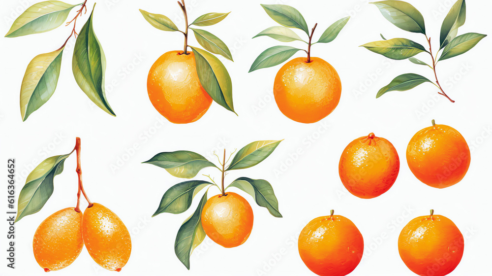 Orange in Watercolor with Generative AI