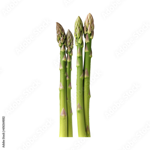 Fresh asparagus vegetable on transparent background Generative AI