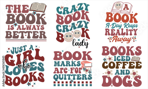 Retro Book Lover SVG Bundle